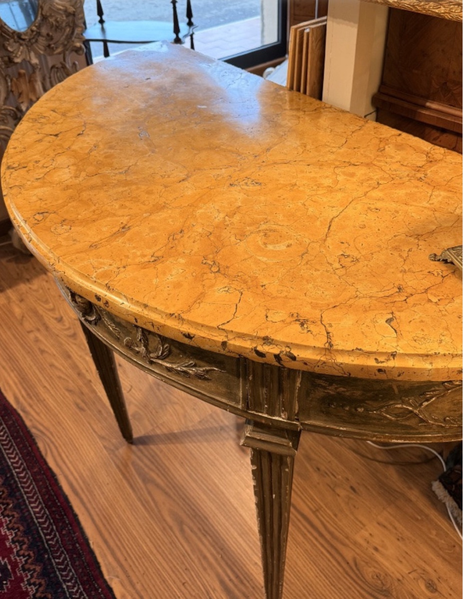 Console demi-lune de manufacture italienne de la fin du XVIIIᵉ -photo-3