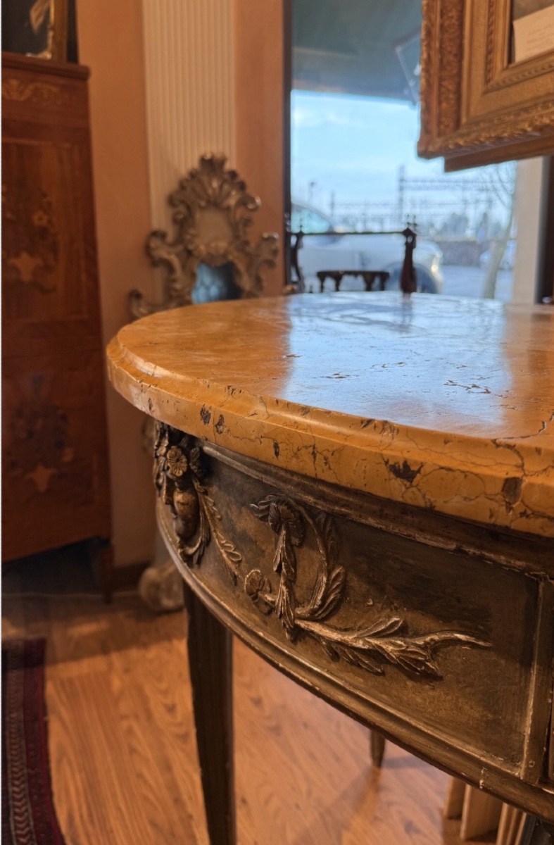 Console demi-lune de manufacture italienne de la fin du XVIIIᵉ -photo-4