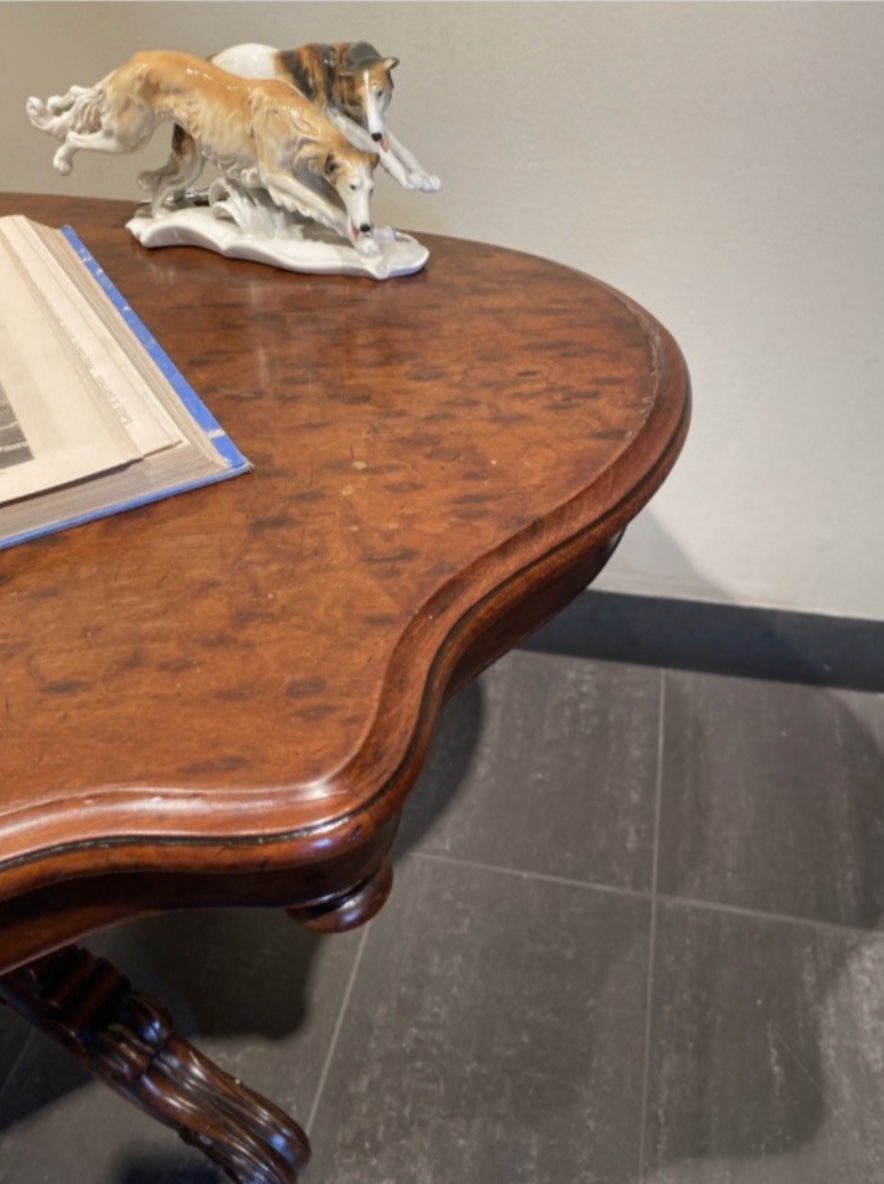 Table ancienne “en biscuit” style Louis-Philippe en acajou-photo-3