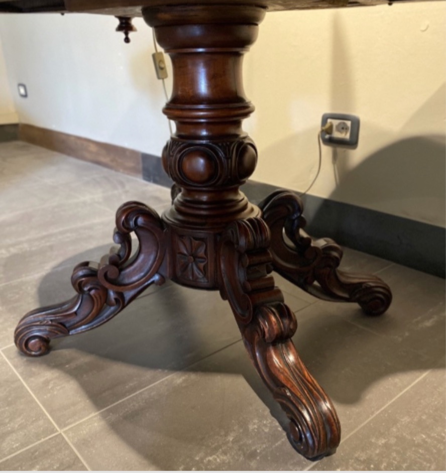 Table ancienne “en biscuit” style Louis-Philippe en acajou-photo-4