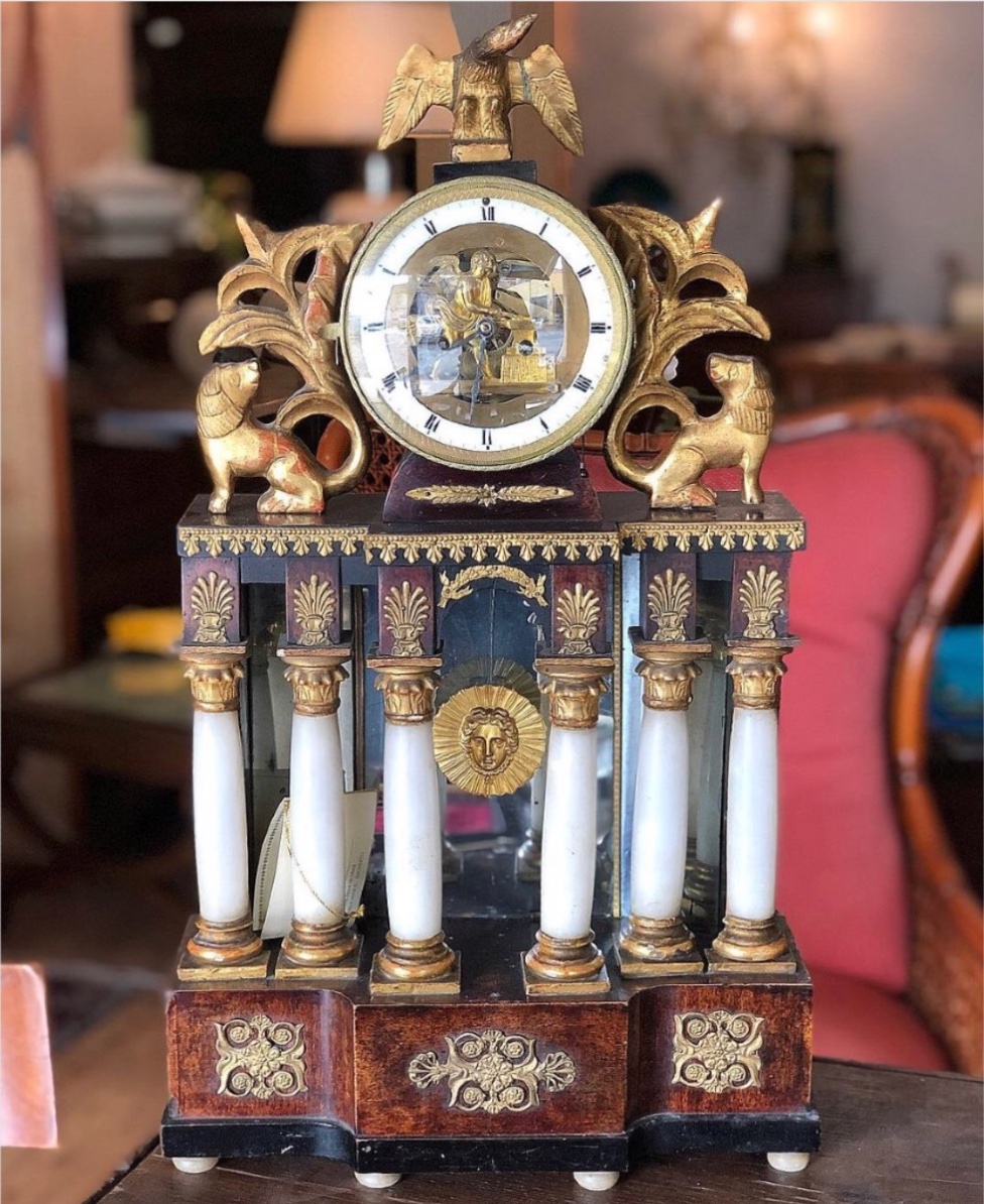 Biedermeier Table Clock, Vienna, Circa 1830. -photo-3