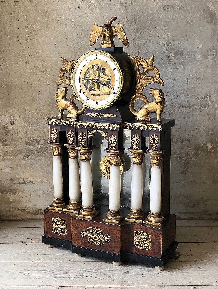 Biedermeier Table Clock, Vienna, Circa 1830. 