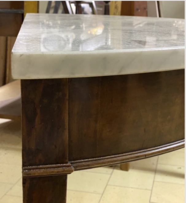 Half-moon Console Table In Walnut, Dating From The Late 19th Century-photo-3