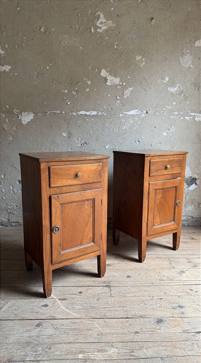 Walnut Nightstands Dating From The Late 19th Century To The Early 20th Century