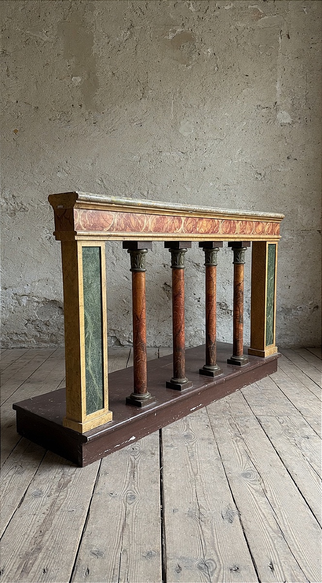 Painted Wooden Balustrade Dating From The Late 19th To Early 20th Century-photo-2