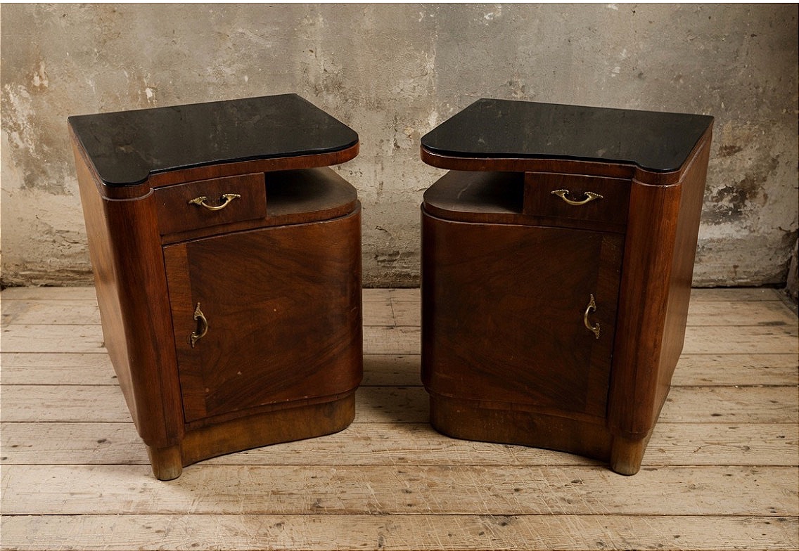 Italian Art Deco-style Nightstands, Dating From Around 1935