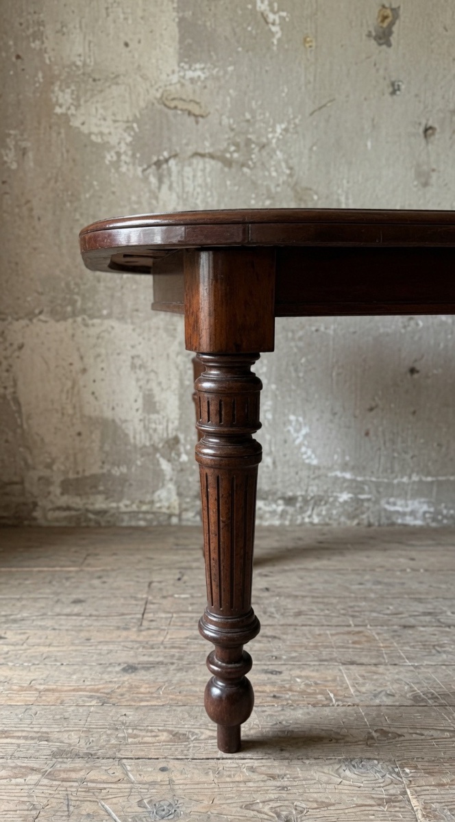 Extendable Dining Table In English Mahogany, Late 19th Century (circa 1880–1900)-photo-2