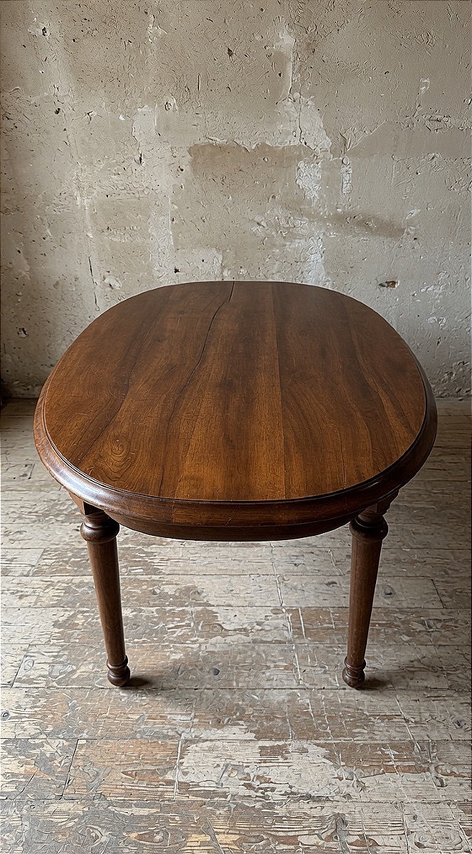Oval Walnut Table, Early 20th Century-photo-2