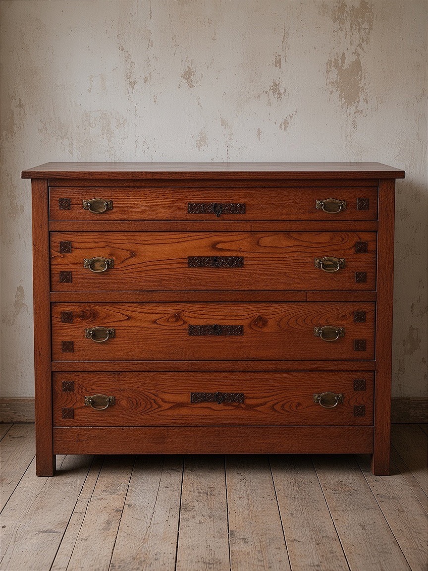 Chestnut Bedroom Set, Mid-20th Century