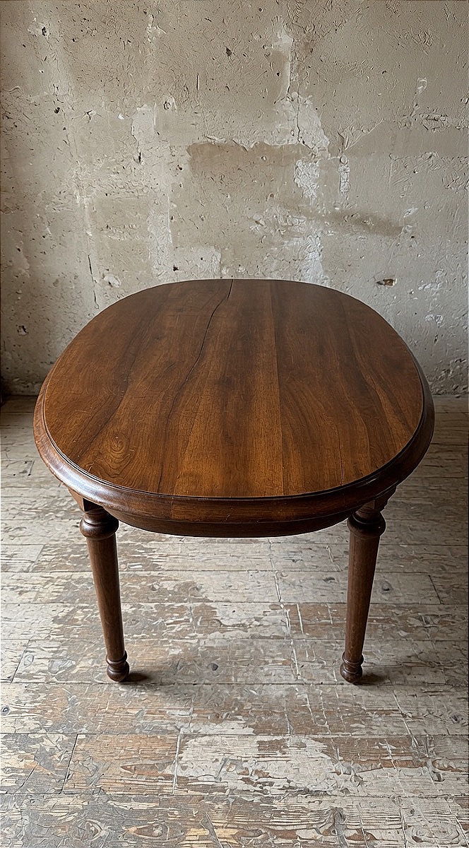 Oval Walnut Table, Early 20th Century-photo-2