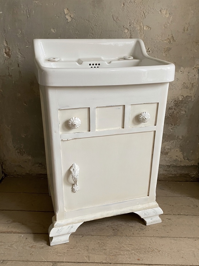 Meuble-lavabo de style Liberty italien, réalisé au tout début du XXe siècle-photo-2