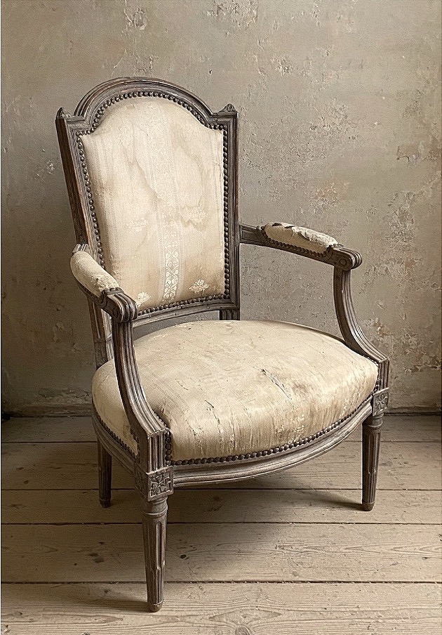 18th-century Louis XVI Armchair Made Of Carved Wood