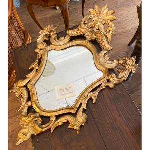 Mirror With Integrated Gold Frame, Late 19th Century France.