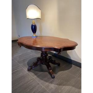 Table Ancienne En Biscuit Louis Philippe En Bois d'Acajou.