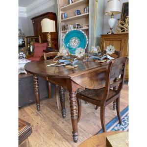 Table With Slats In Solid Walnut From The Early 19th Century