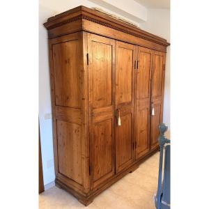 Antique Gattice Wood Wardrobe (late 19th / Early 20th Century)