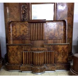 Double Bed, Wardrobe, And Pair Of Nightstands 1920s, Attributed To The Ducrot Manufactory