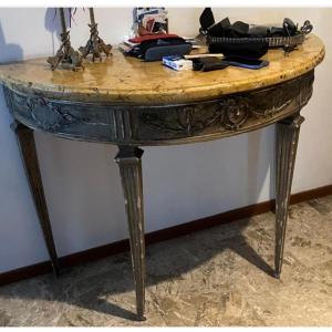 Demi-lune Console Table Of Italian Manufacture From The Late 18th Century
