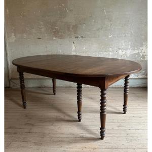 Solid Walnut Drop-leaf Table Dating From The Early 19th Century