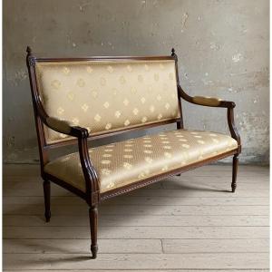 Canapé toscan de la fin du XIXᵉ siècle en noyer massif