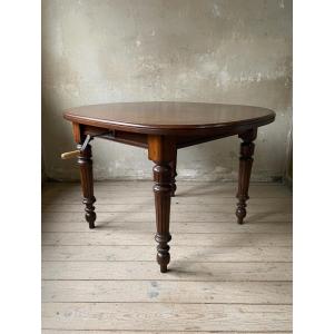 Table de salle à manger extensible en acajou anglais, fin du XIXe siècle (vers 1880-1900)