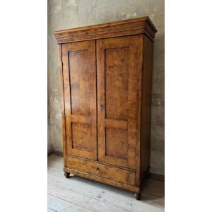 Early 20th-century Wardrobe Made Of Solid Walnut.