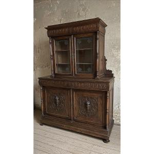 Late 19th-century Tuscan Double-body Sideboard Made Of Solid Wood