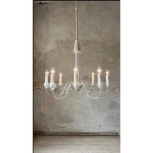 An Eight-light Chandelier Made Of Clear Murano Glass, Crafted In The 1980s.