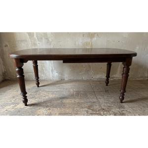 Extendable Dining Table In English Mahogany, Late 19th Century (circa 1880–1900)