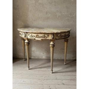 Console demi-lune de manufacture italienne du XIXe siècle