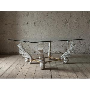 18th-century Smoking Table With Wooden Carvings
