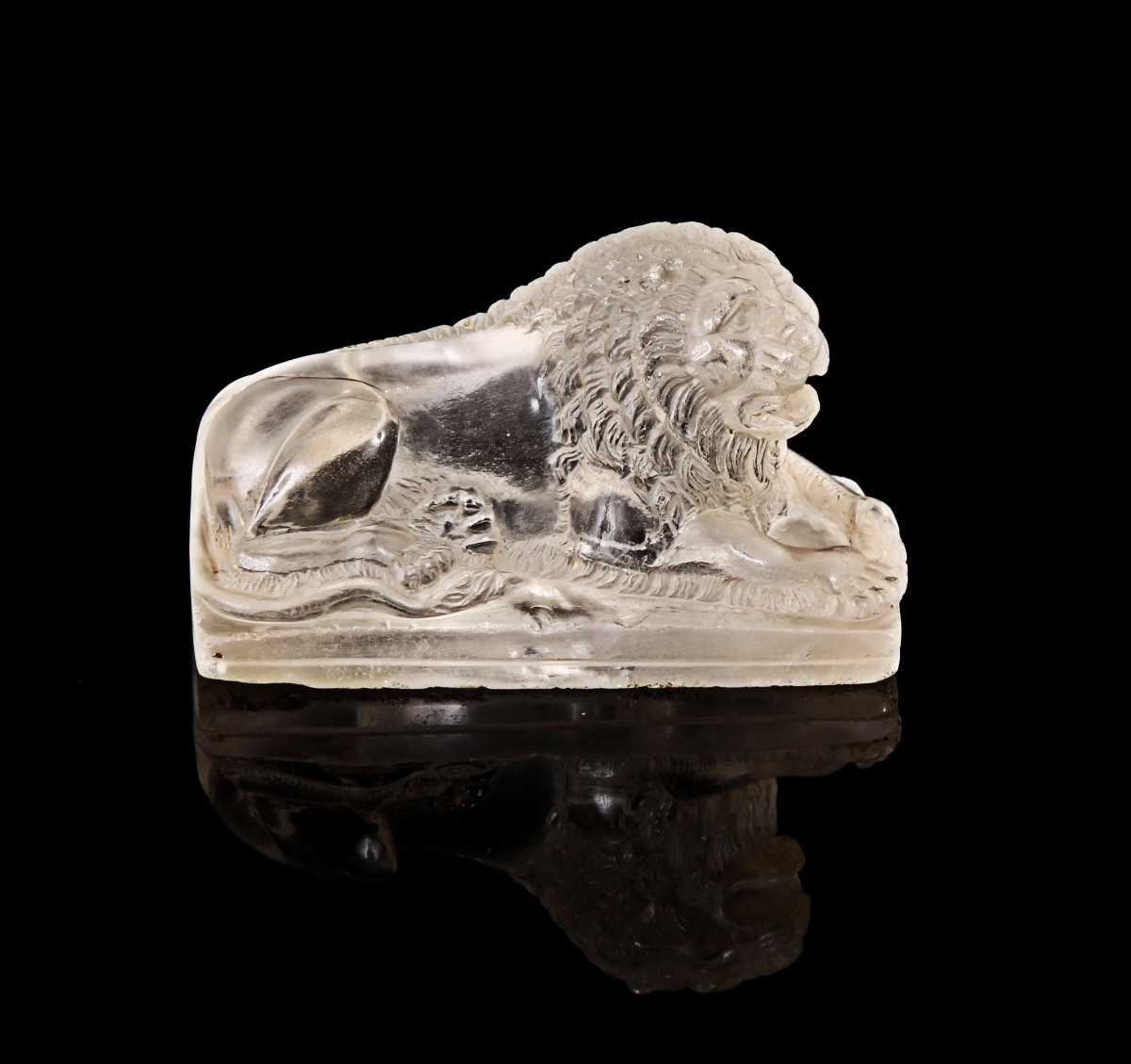 Lion romain en cristal de roche sculpté, IIIe siècle-photo-1