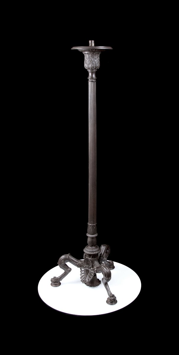 Torchère en fer bronzé du début du XIXe siècle, attribuée à Karl Friedrich Schinkel-photo-2