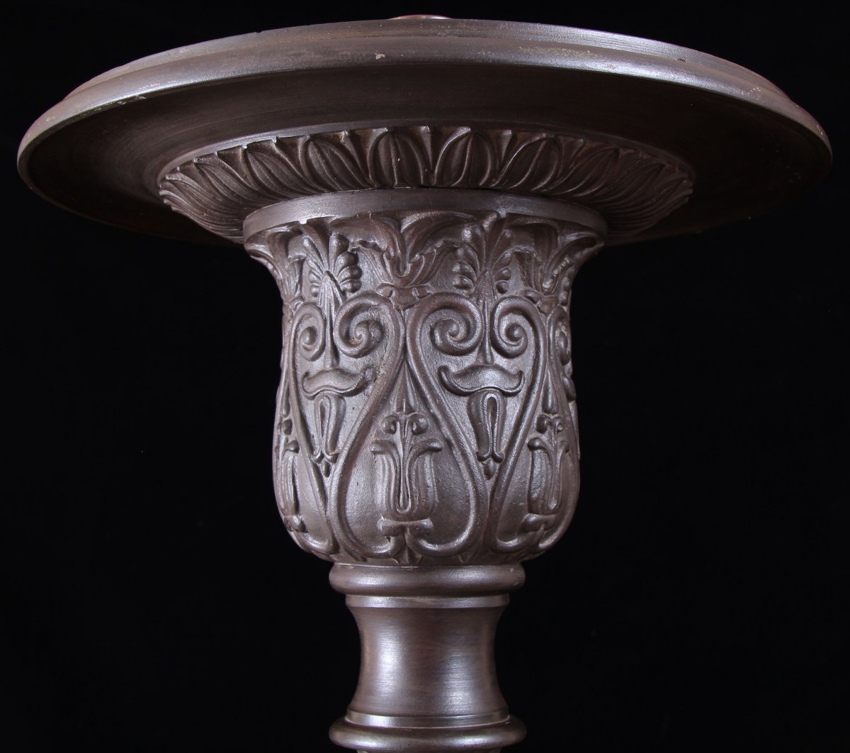 Torchère en fer bronzé du début du XIXe siècle, attribuée à Karl Friedrich Schinkel-photo-1