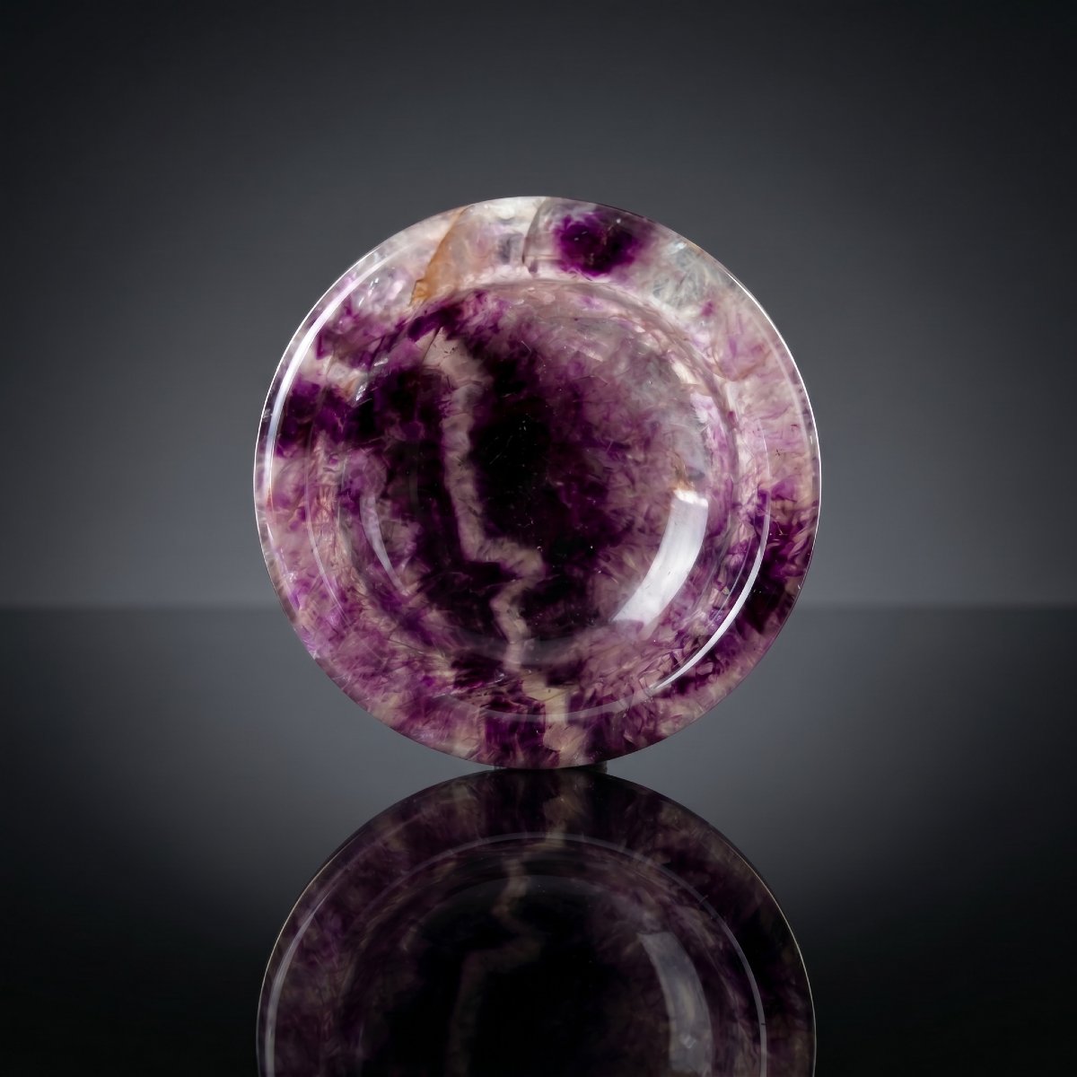 19th Century Blue John Tazza & Stem On Ashford Marble Plinth-photo-2