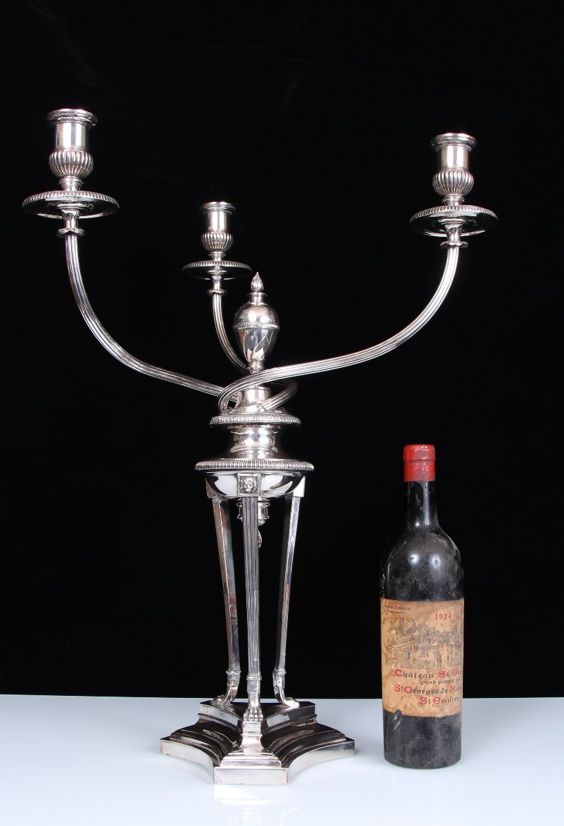 Candélabre en argent plaqué du XVIIIe siècle, attribué à Matthew Boulton-photo-3