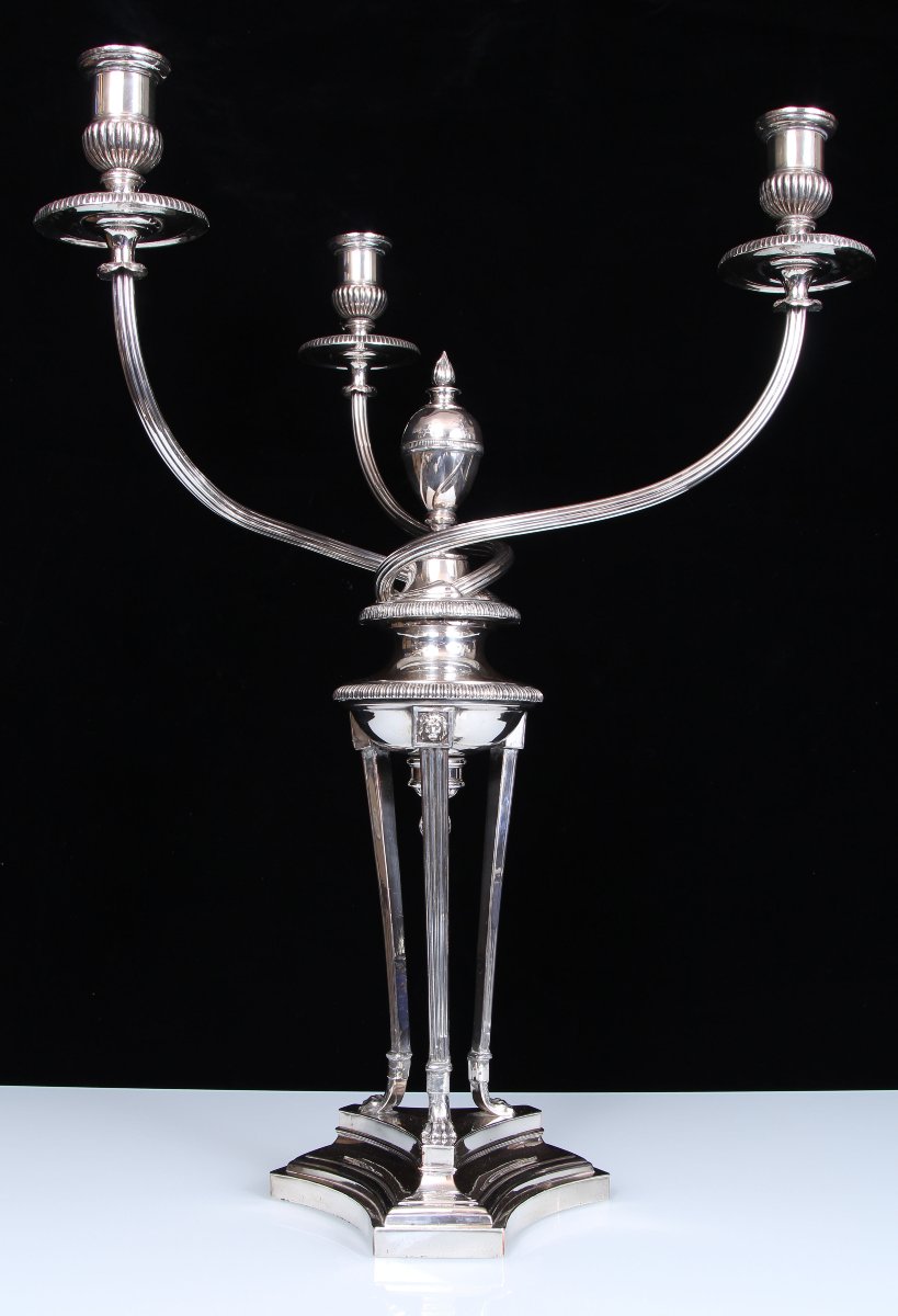 Candélabre en argent plaqué du XVIIIe siècle, attribué à Matthew Boulton-photo-4