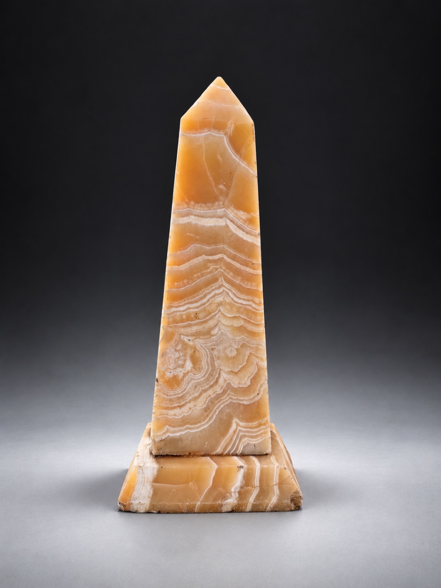 19th Century Monumental Ancient Egyptian Alabaster Obelisk-photo-4