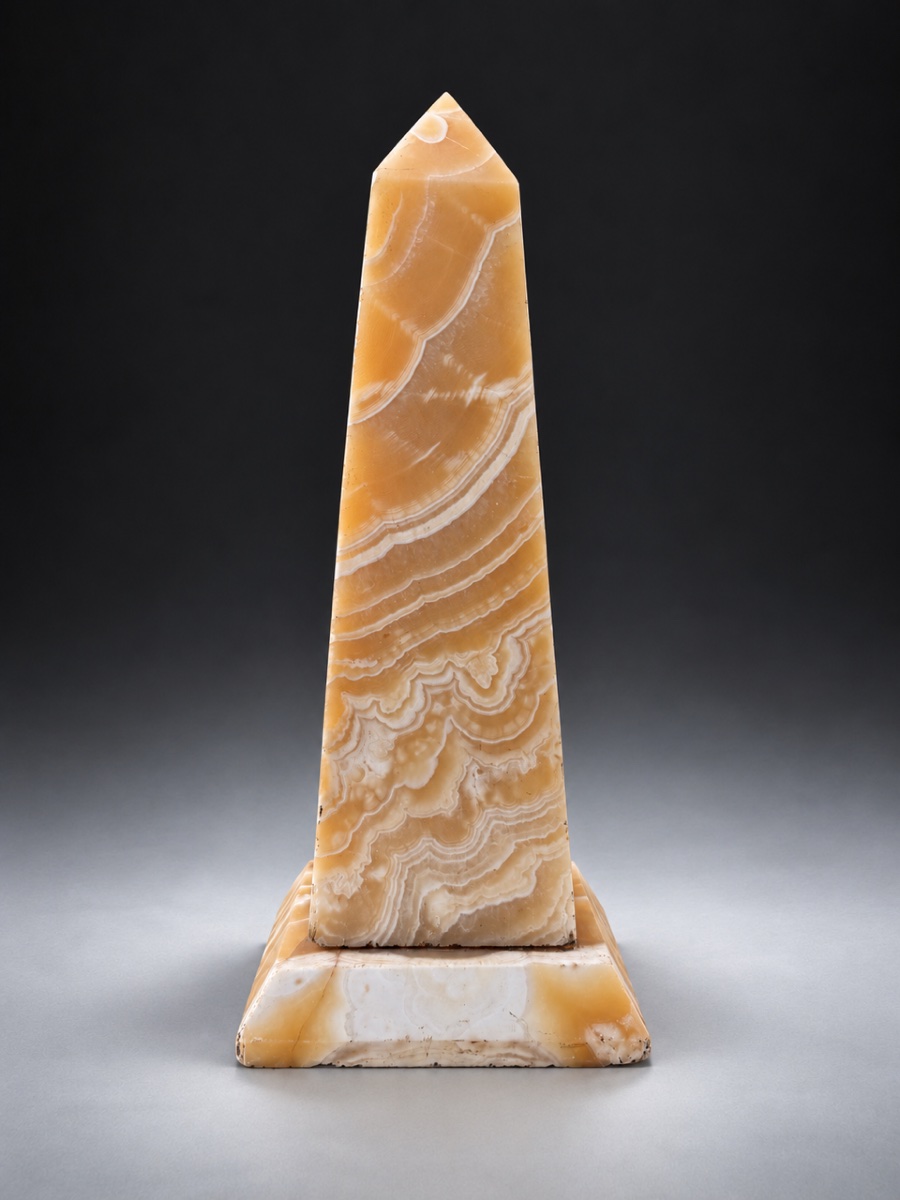 19th Century Monumental Ancient Egyptian Alabaster Obelisk-photo-2