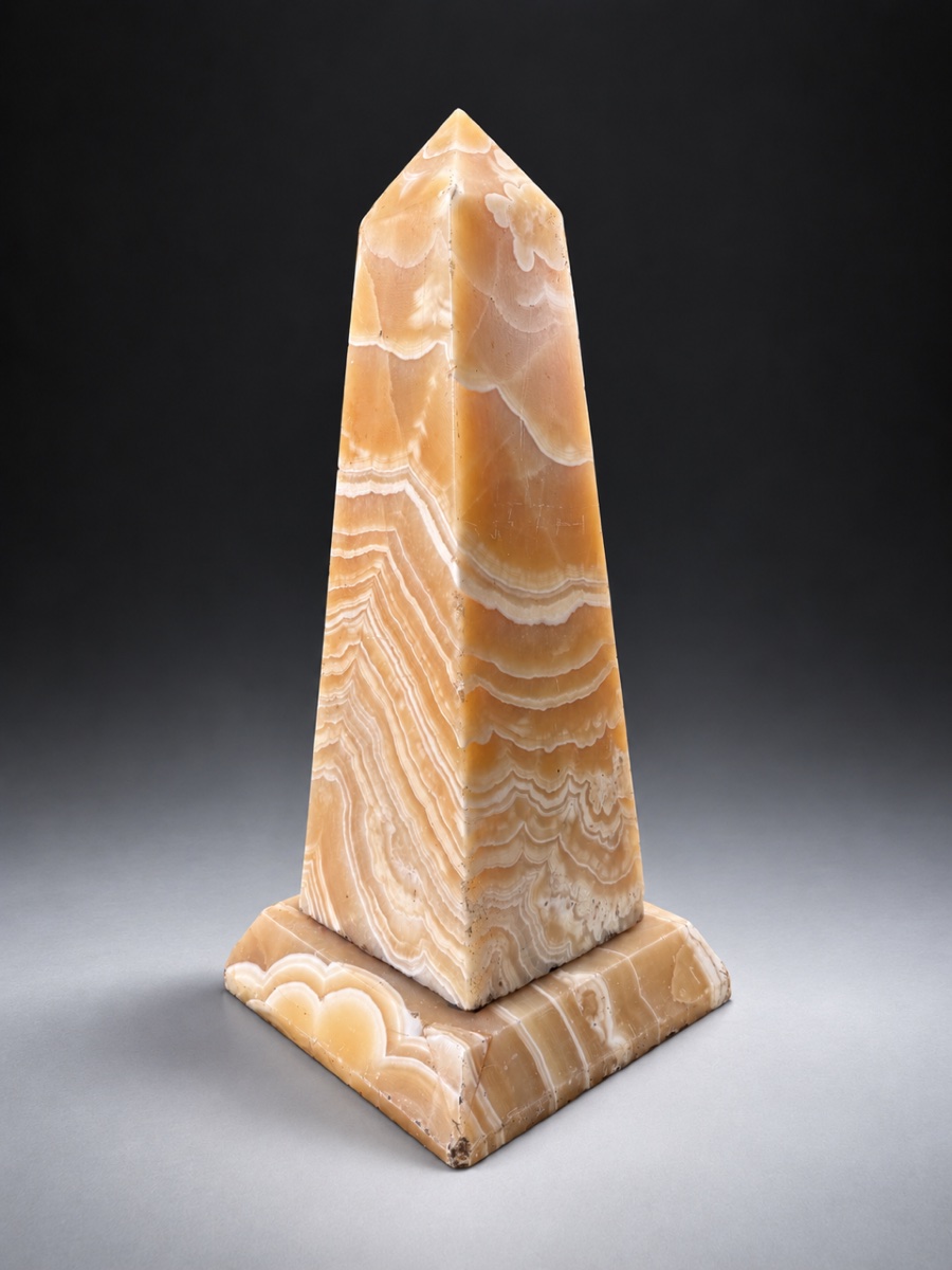 19th Century Monumental Ancient Egyptian Alabaster Obelisk