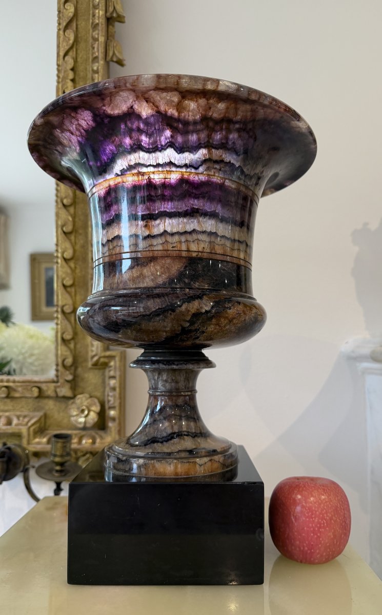 Large Early 19th Century English Blue John  Fluorspar Vase-photo-2
