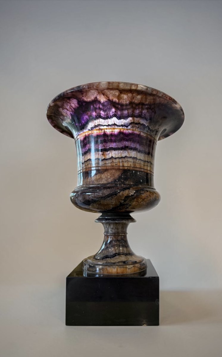 Large Early 19th Century English Blue John  Fluorspar Vase-photo-3