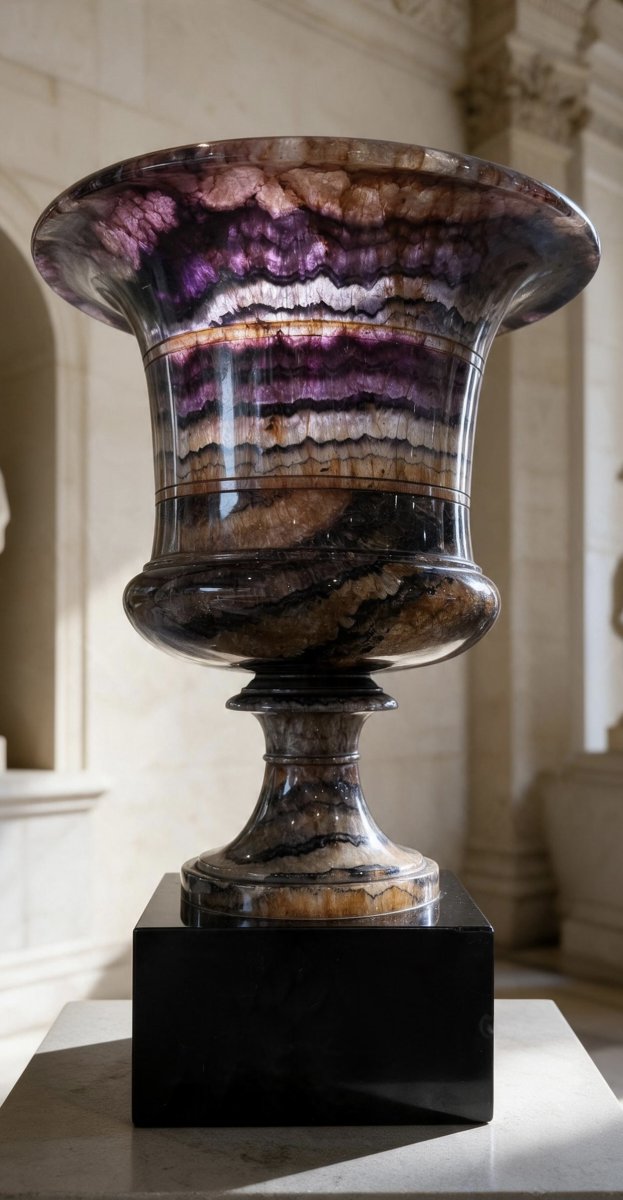 Large Early 19th Century English Blue John  Fluorspar Vase