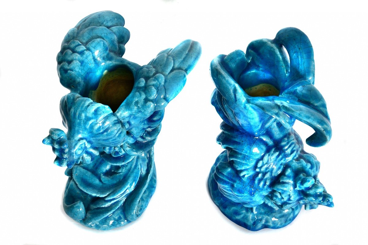 Edmond Lachenal, Pair Of Ceramic Vases-photo-3