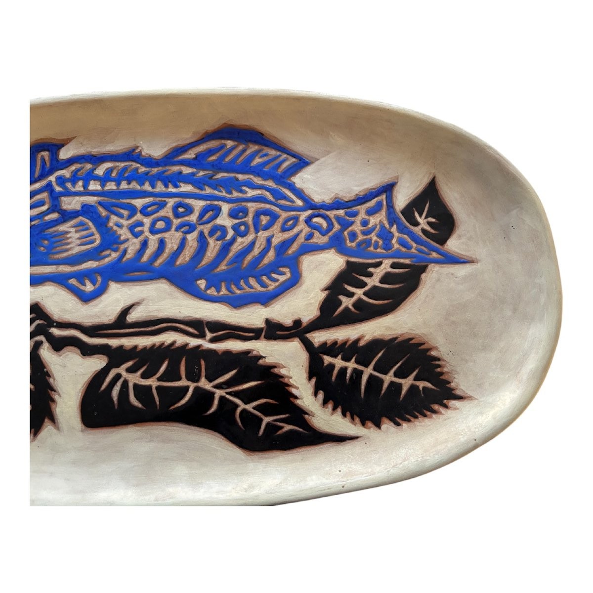 Jean Lurçat , Oval Dish With Fish And Foliage, Circa 1955-1965-photo-4