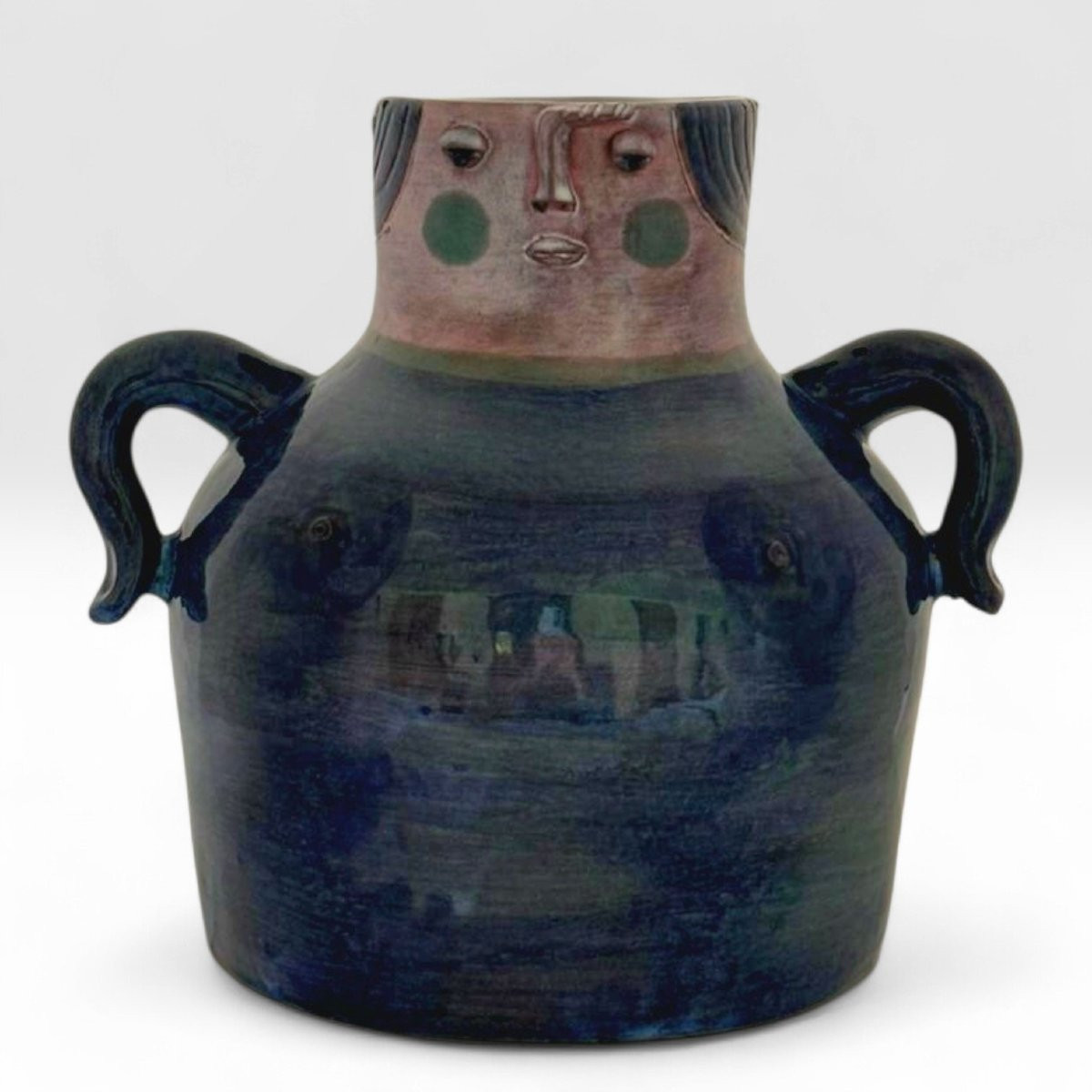 Robert Cloutier And Jean Cloutier, Anthropomorphic Vase With Female Face-photo-1