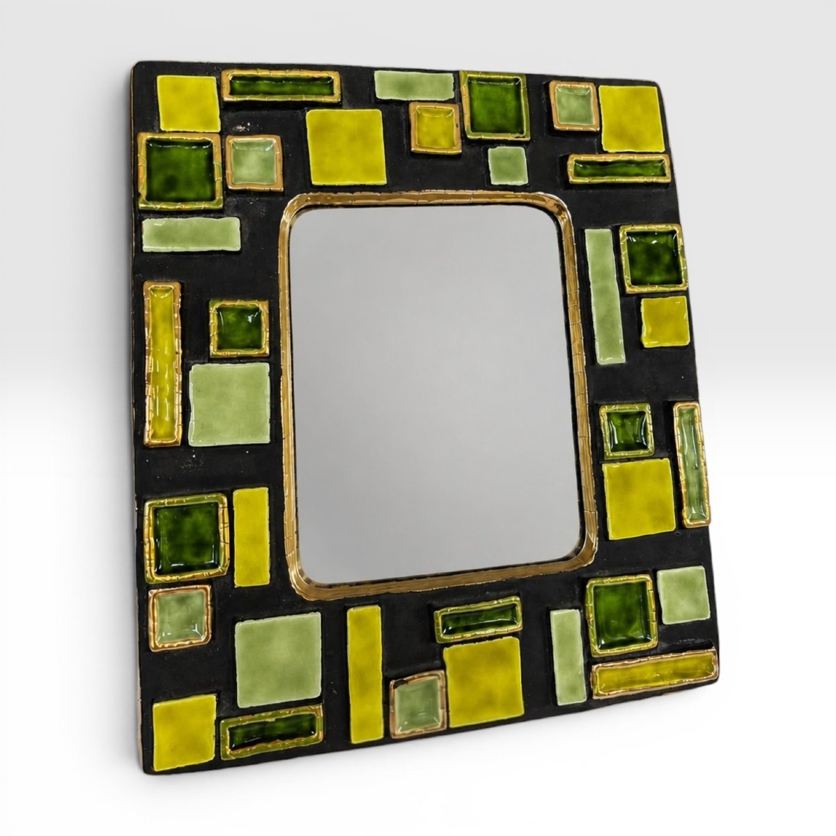 Mithé Espelt, Wall Mirror With Geometric Cabochons-photo-2