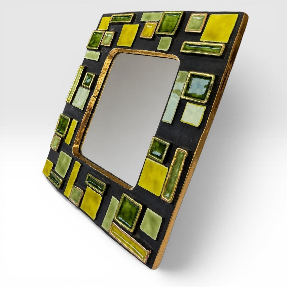 Mithé Espelt, Wall Mirror With Geometric Cabochons-photo-3