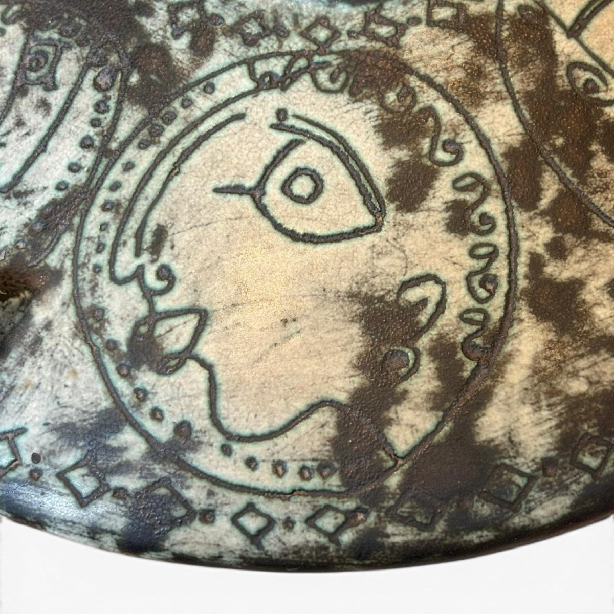 Jacques Blin, Lamp Base Decorated With Stylized Faces-photo-4
