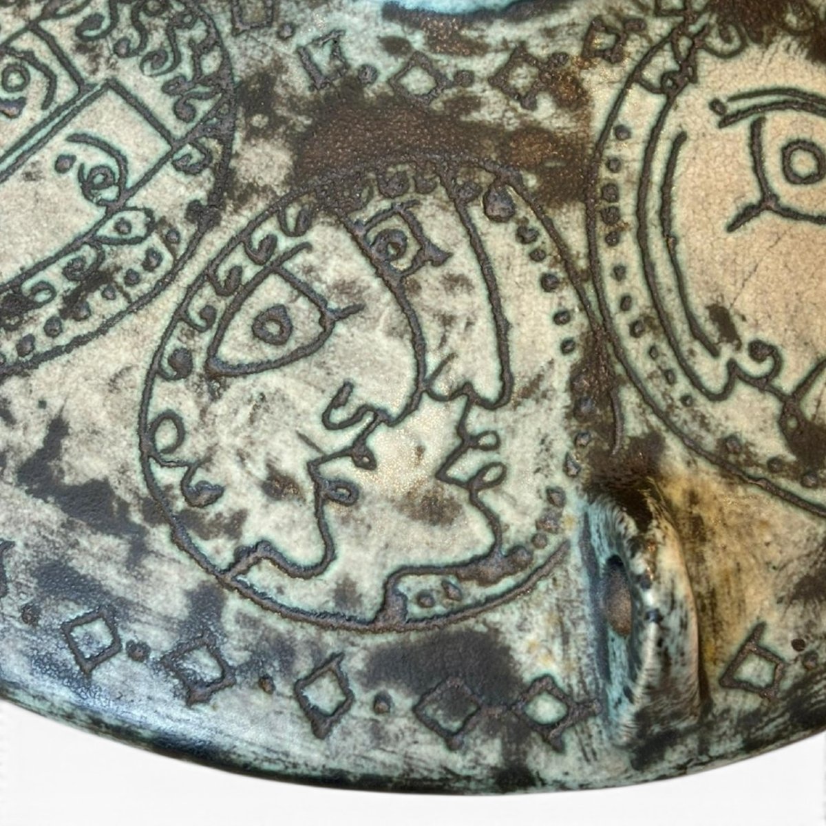 Jacques Blin, Lamp Base Decorated With Stylized Faces-photo-5